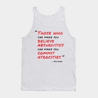 Voltaire Quote (Black/Red) Tank Top